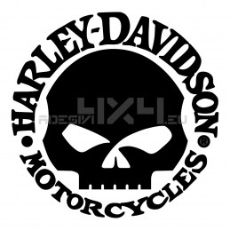 Adesivo harley davidson motorcycles teschio cerchio