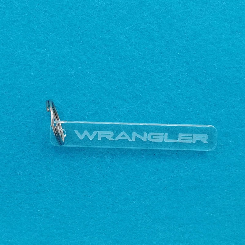 Portachiavi in plexiglass 3 mm jeep wrangler scritta